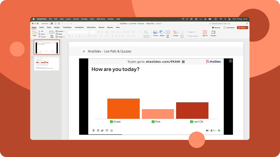 AhaSlides multiple choice poll on PowerPoint 