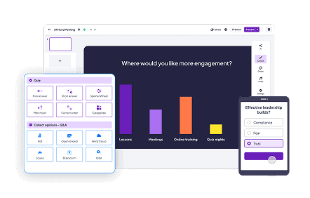 AhaSlides provides Live Quizzes and Polls