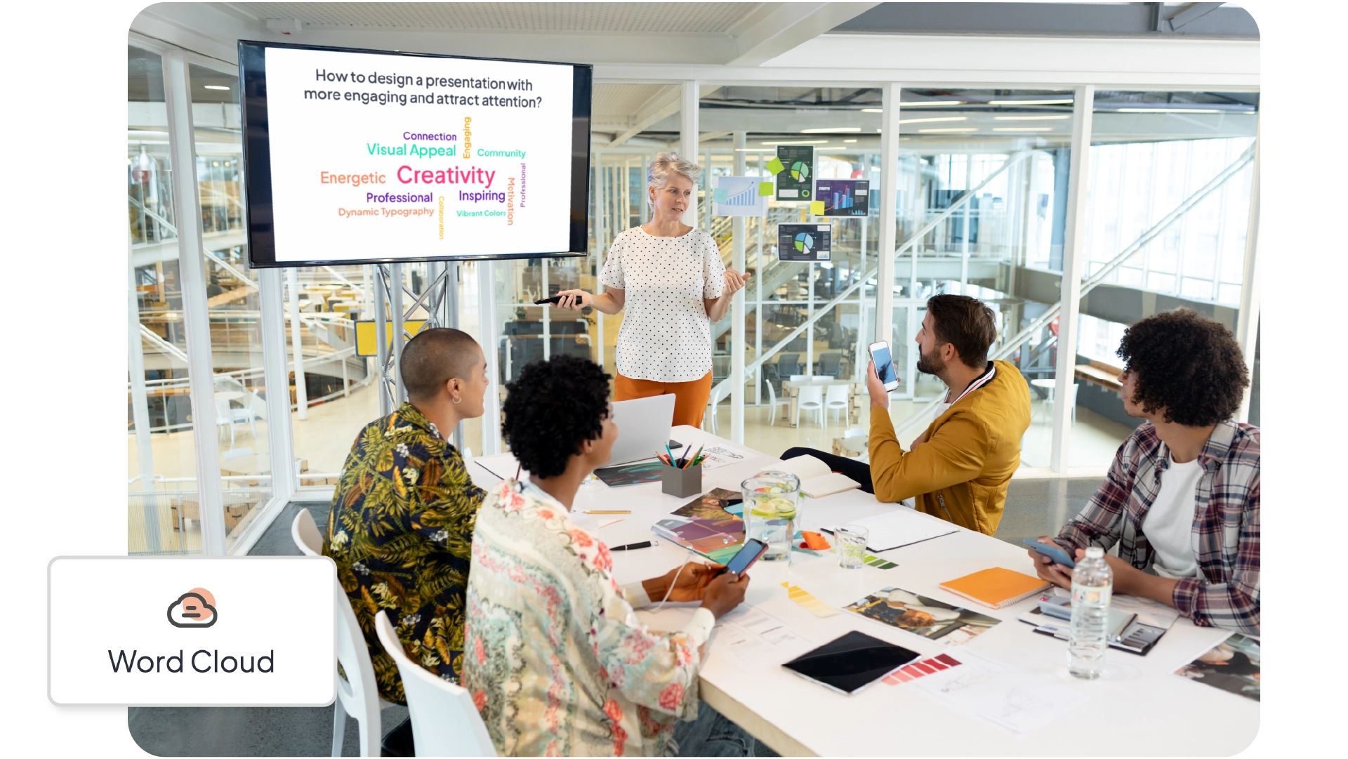 AhaSlides word cloud generator used in a meeting to facilitate discussion