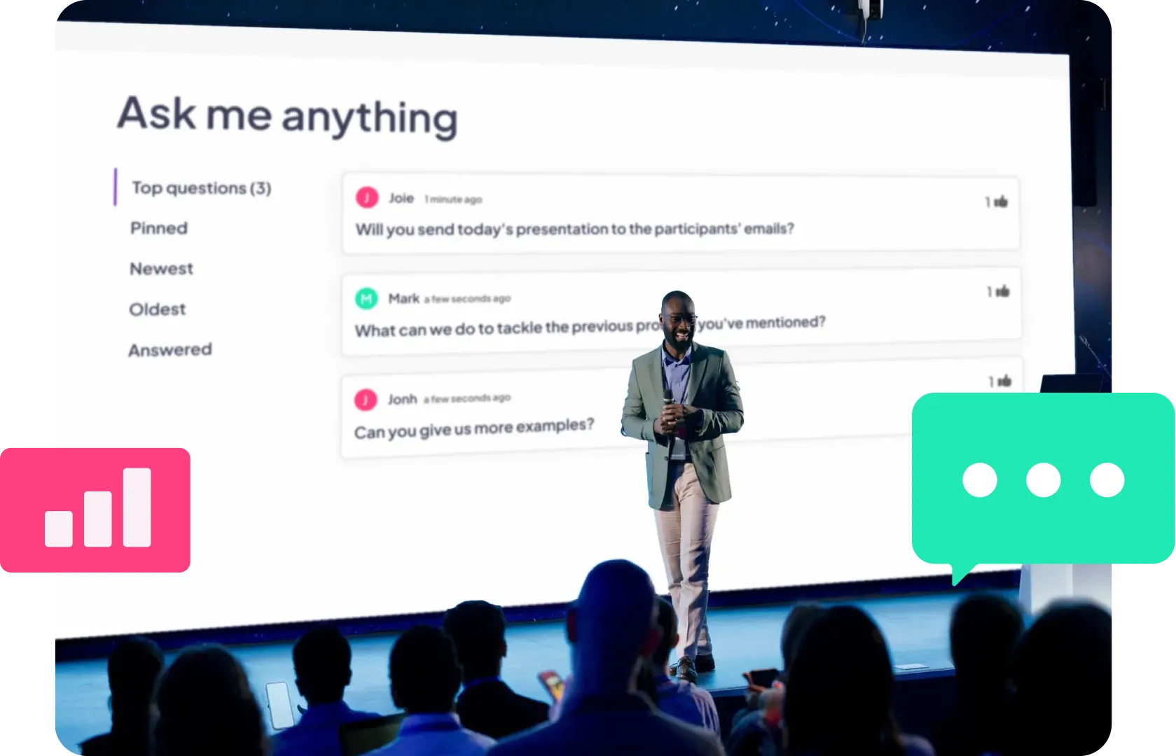 AhaSlides' Q&A session in an event